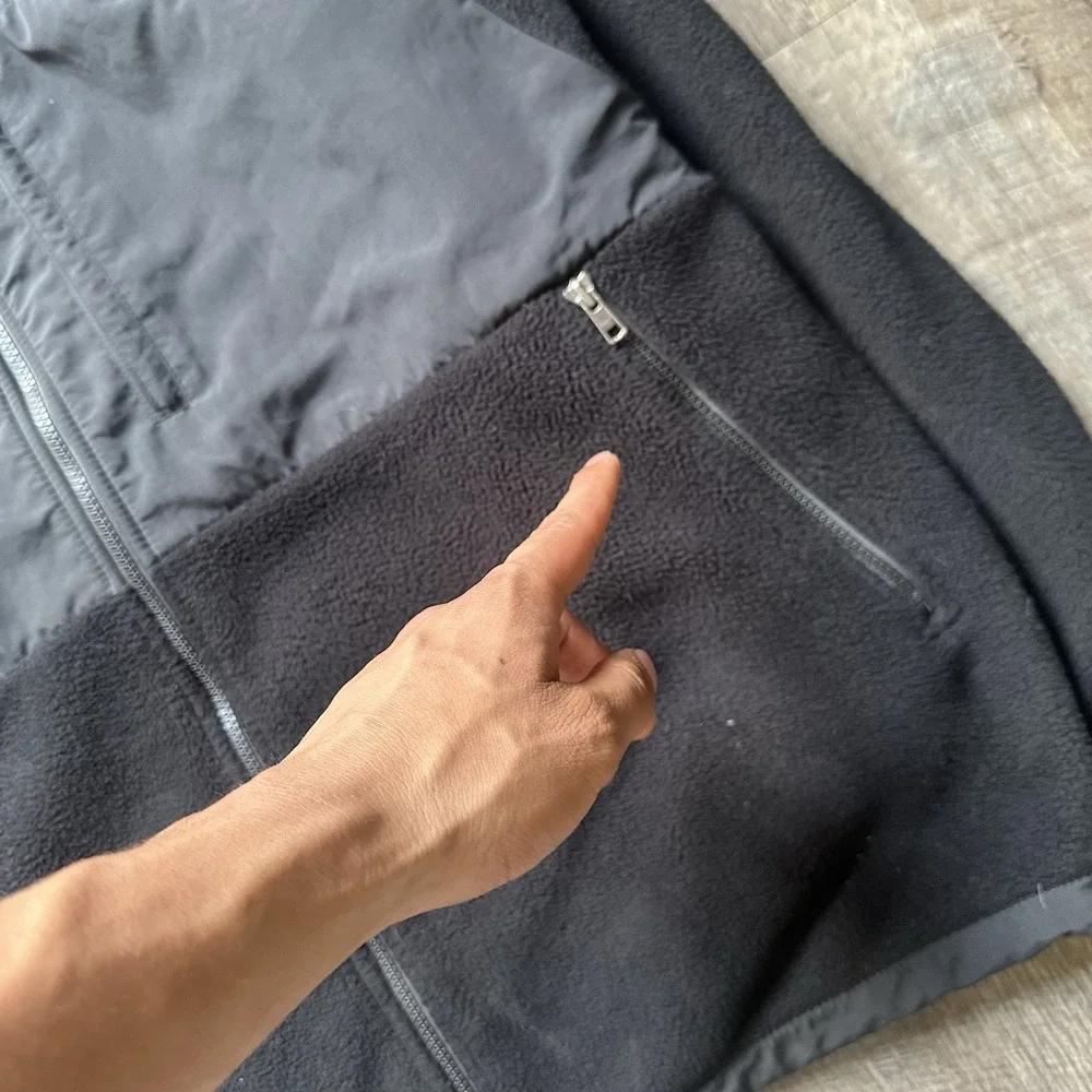 The North Face Denali Jacket‎ Mens XXL Gray Black Polartec Fleece Full Zip